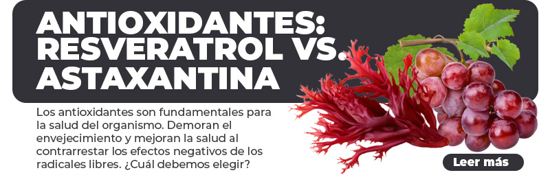 Antioxidantes resveratrol y astaxantina